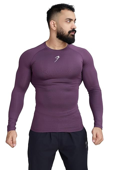 FUAARK Men's Full Sleeve Compression T-Shirt - Athletic Base Layer for Fitness, Cycling, Training, Workout, Tactical Sports Wear