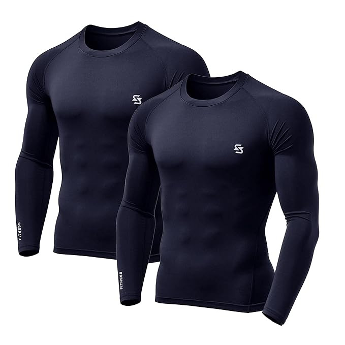 Men's Cool Dry Short Sleeve Compression Shirts, Sports Baselayer T-Shirts Tops, Athletic Workout Shirt