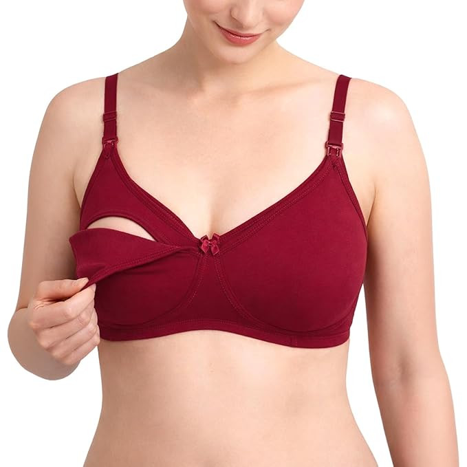 Women’s Cotton Feeding Bra, Front Open Clips, Breastfeeding Comfort Pack 1