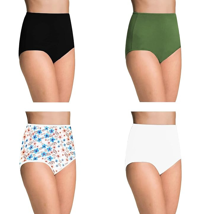 Pepperika Women's Plus Size Panties High Waist Cotton Brief Maternity Pregnancy C-Section Recovery Underwear Combo (Pack of Any Random Colours and Prints) Multicolor