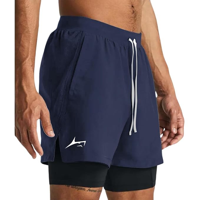 PROSHARX 2 in 1 Active Dual Shorts with Inner Tights Layer | Men's Double Layer Short for Running, Gym & Sports