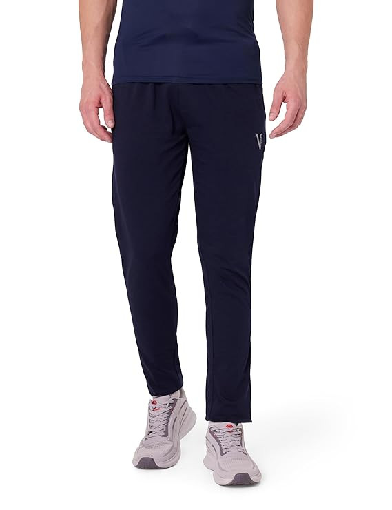 Van Heusen Men’s Track Pant | Side Zipper Pockets |Mid-Rise| Comfort Fit | Cotton Blend | Breathable & Casual | Easy Stain Release| Anti-Static Fabric | Activewear | Drawstrings | Style 50052