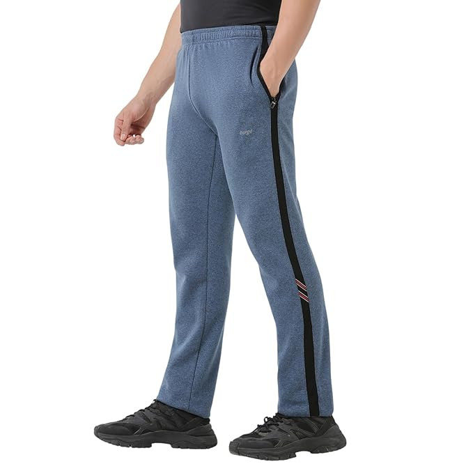 berge' Men Cotton Polyester Comfy Regular Fit Sports Quality Track Pants with Secure Zipper Pocket, Casual Wear Lower Tracks Pant