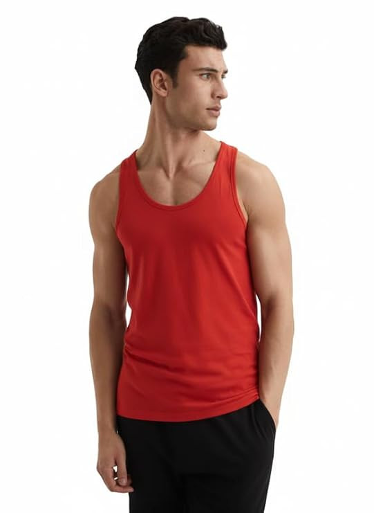 Moirai Premium 100% Cotton Vest for Men Sweat Absorbent Round Neck Slim Fit Undershirt Innerwear Men Tank Top Gym Vest Baniyan