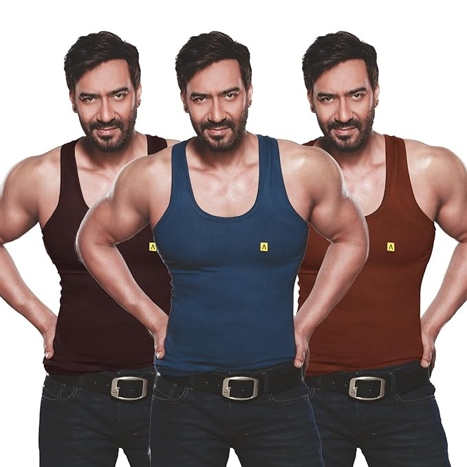 Amul Comfy Men's Vest | Round Neck | Breathable Lightweight Innerwear | Moisture Wicking | Soft Feel | Pack of 3 | Color May Vary