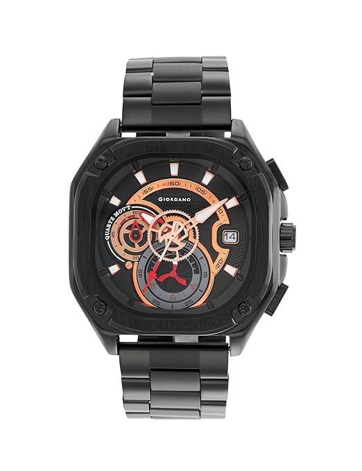 Luxury Multifunctional Analog Watch for Men with Skeleton Dial, Luminous Hands, Date Display, Stainless Steel Strap & Water Resistant