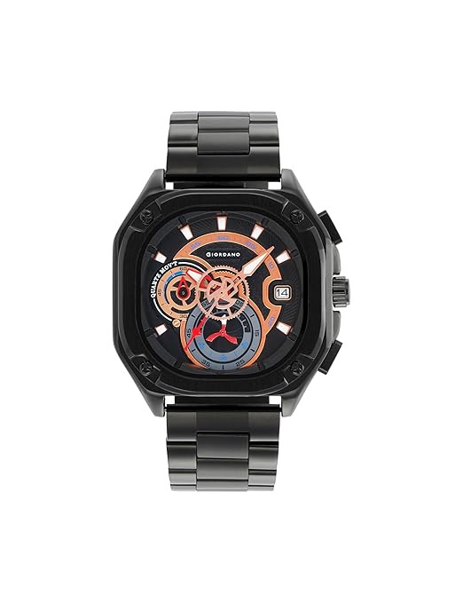 Luxury Multifunctional Analog Watch for Men with Skeleton Dial, Luminous Hands, Date Display, Stainless Steel Strap & Water Resistant