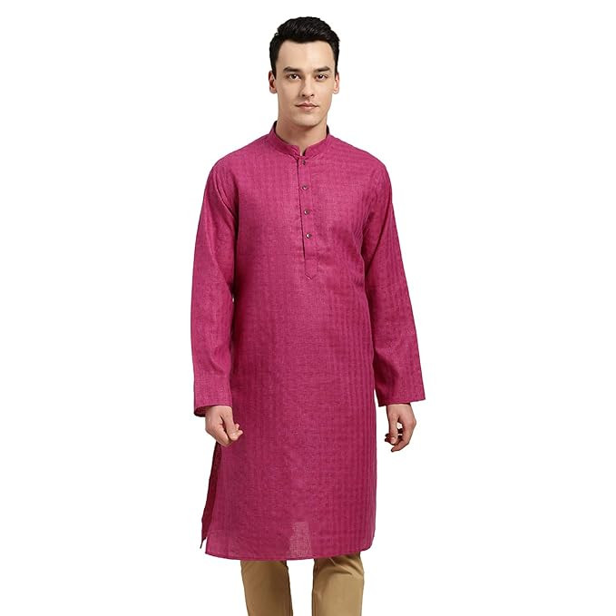 SOJANYA Pastel Green Cotton Blend Kurta with Contrast Button Detailing