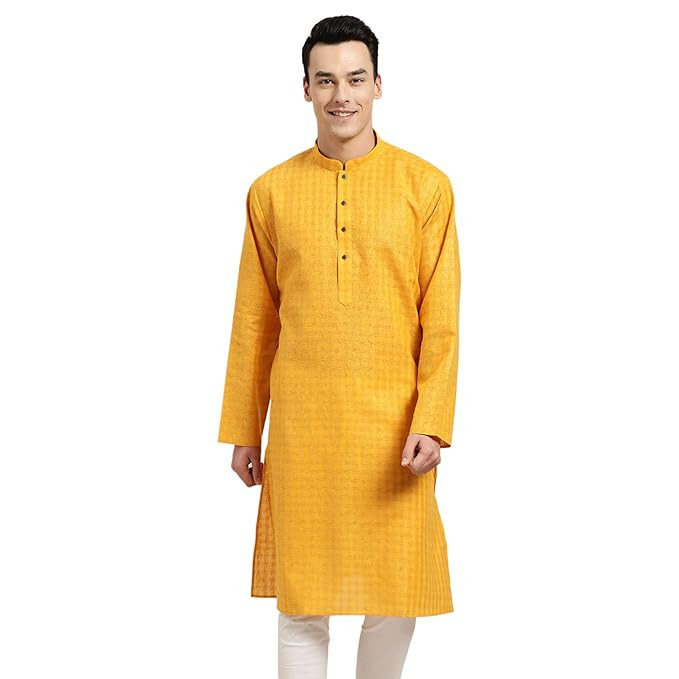 SOJANYA Pastel Green Cotton Blend Kurta with Contrast Button Detailing