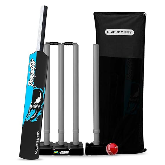 Jaspo Venom Dominator Full Size Cricket Kit for Adults | 34″ Cricket Bat, Ball with Stumps & Bails with Kit Bag | Suitable for Wind Ball & Tennis Ball (Venom Domintor Full Size Kit)
