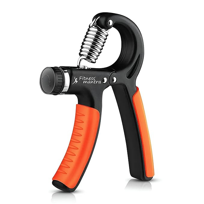 Fitness Mantra® Weight Adjustable Hight Quality Hand Gripper for Men & Women |Hand Grip|Finger Exerciser|Power Gripper|Hand Exerciser Equipment|Hand Strengtheners| Color Orange| 10KG-60KG|