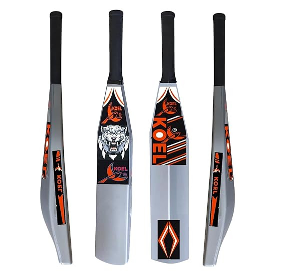 Bat for Adults Plastic Tennis Cricket Bat for Mens Heavy Plastic Crickets Bats with Grip for Gully Match, Tournament Match Standard Full Size Tennis Ball Bat for Cricket - Grey