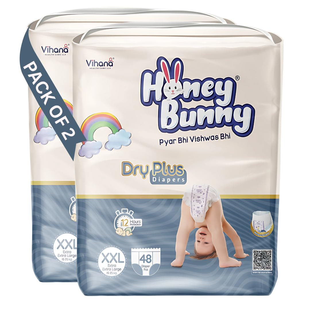 Honey Bunny Baby Diaper Pants Super Soft Dry Plus 12 Hour protection XXL-96
