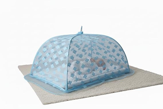 Baby Mosquito Net Tent with Mattress | Foldable Pop-Up Baby Bed Mosquito Net for Newborn & Infants | Breathable Nursery Sleeping Protection (Blue)
