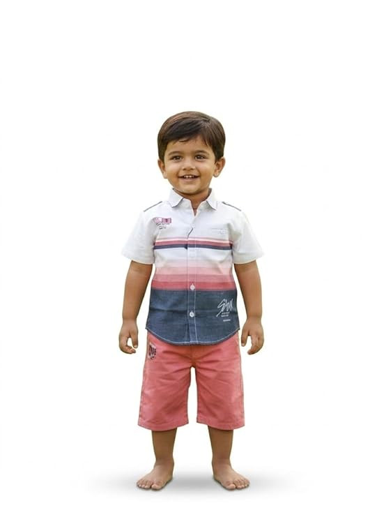 Varmuda Cotton Co-ord Set for Baby Boys | Soft & Breathable Kids Summer Outfit | Half Sleeve Shirt & Shorts Set | Comfortable Clothing