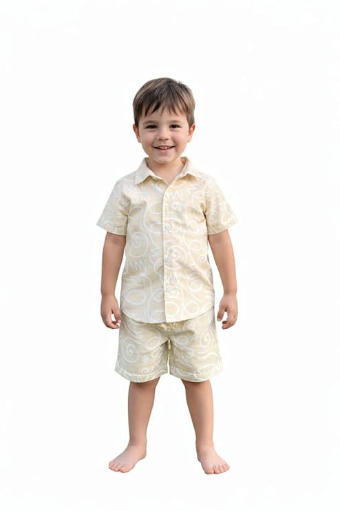Varmuda Cotton Co-ord Set for Baby Boys | Soft & Breathable Kids Summer Outfit | Half Sleeve Shirt & Shorts Set | Comfortable Clothing