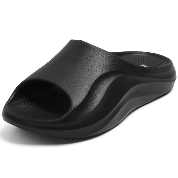 DOCTOR HEALTH SUPER SOFT Men’s Double Buckle Slide Sandals | Lightweight Cushioned EVA Slippers | Anti-Slip Comfortable Open Toe Casual Slides for Indoor Outdoor Everyday Wear