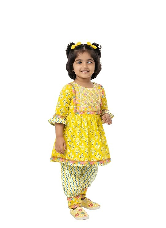 Kids Ethnic Frock & Pyjama Set | For Baby Girls