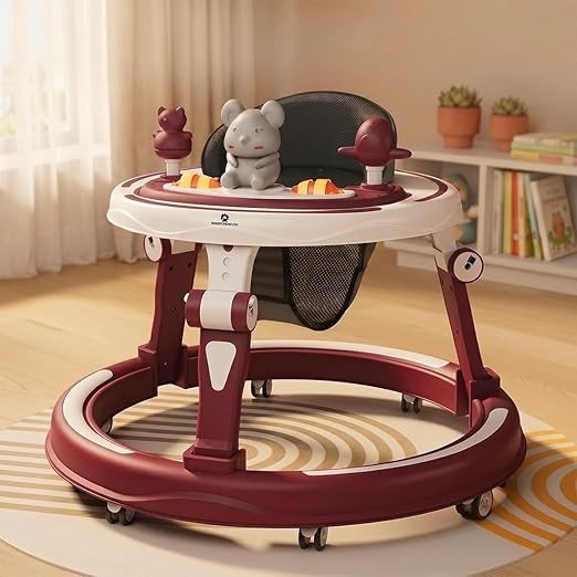 StarAndDaisy Baby Walkers for 9 Months + Or 6-24 Month Baby Boy Girl /360°Walker for Kids with 7 Level Height Adjustment/Walker for Baby with Switchable Food & Musical Toy Tray.