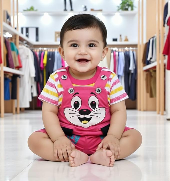 Baby Boys and Girls Dungree Dress Set