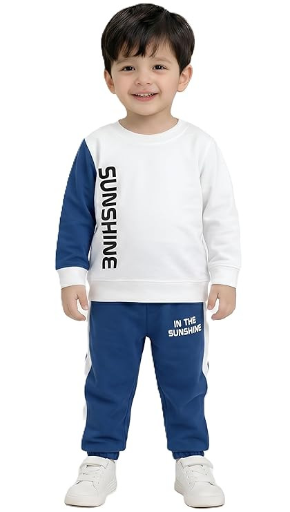 Boys Full Sleeve Cotton Dress Set | Round Neck T-Shirt & Pant Outfit for Kids | Soft Breathable Casual Wear for Boys