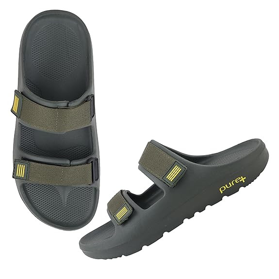 URJO mens Pure-54 Men's Sliders Lightweight Stylish Anti-skid Arch Support Durable Dailywear Slipper By Welcome Slipper