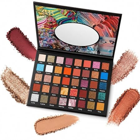 Beauty Berry 40 Fashion Eyeshadow Palette for Professional Makeup | 40 Highly Pigmented Matte, Shimmer & Glitter Shades with Mirror | Long Lasting Eye Makeup Kit for Women