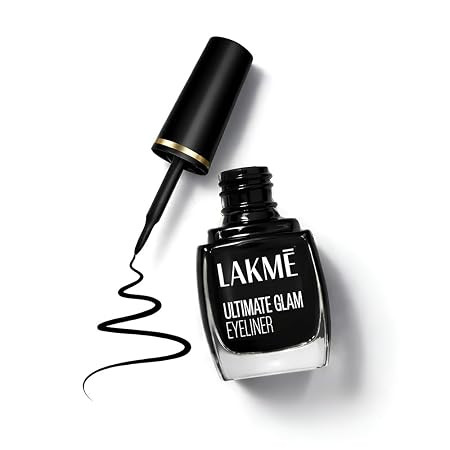 Lakme Ultimate Glam Eye Liner, Semi Matte, Quick drying, Water resistant & Smudgeproof Eye Liner, Black, 9ml