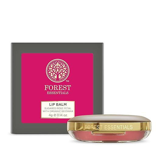 Forest Essentials Rose Lip Balm | Organic Nourishing Lip Balm | With Kokum Butter & Rose Petal Concentrate | Deeply Nourishes