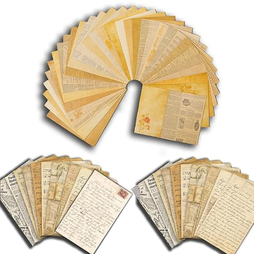 G2g Vintage Scrapbook Paper Pack – 120 Sheets (60 Designs) 4x6 inch Journaling Cards – 170 GSM Decorative Craft Paper for Scrapbooking, Junk Journals, Card Making, DIY Crafts, Ephemera Supplies