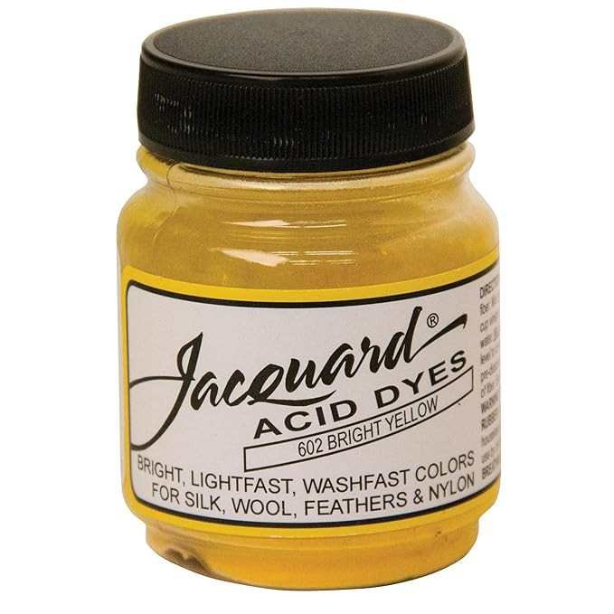 Jacquard Acid Dye for Wool, Silk and Other Protein Fibers, 1/2 Ounce Jar, Concentrated Powder, Bright Yellow 602