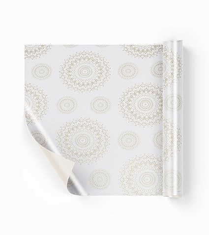 KOSY Gift Wrapping Paper Sheet for Gift Packing Eco Friendly Recyclable Kraft Paper with Gold Mandala Premium Printed Design Easy to Fold and Cut Large Size 70 x 50cm Pack of 5 Sheets