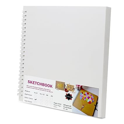 Lakeer Watercolor Wire-O Sketchbook - 8x8 inch | Cold-Pressed Watercolor Paper with Cotton-25 Sheets (50 Pages), 250 GSM | Mixed Media, for Artist-(Acid Free)