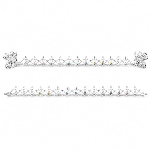 Moonlace Anklet for Women | Silver Polish Floral Meena Design Anklet with Stone Work | Elegant Artificial Jewellery for Girls & Women