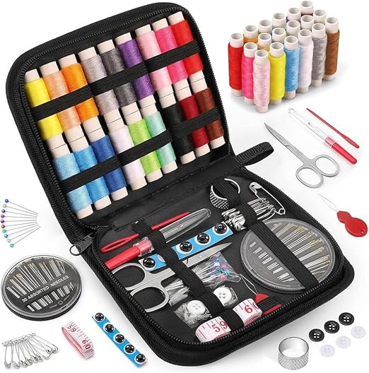 LYSIRA 85 Pcs Sewing Kit Box | Complete Sui Dhaga Tailoring Set with 18 Thread Spools, Needles, Scissors, Measuring Tape, Needle Threader, Seam Ripper, Buttons & Thimble for Home, Travel & Emergency Clothing Repairs