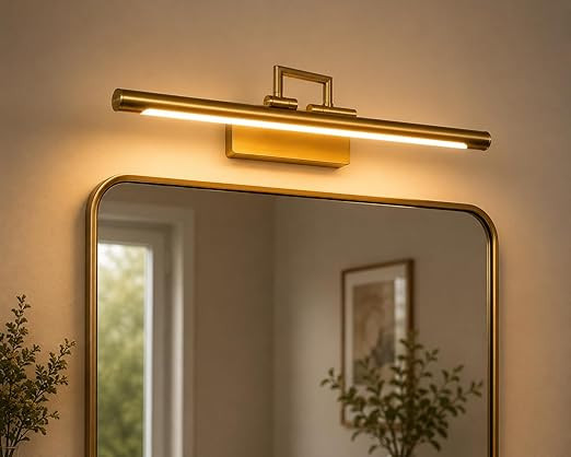 Modern LED Picture Light for Wall Painting & Mirror – Gold Finish Adjustable Art Light with 3 Color Modes.