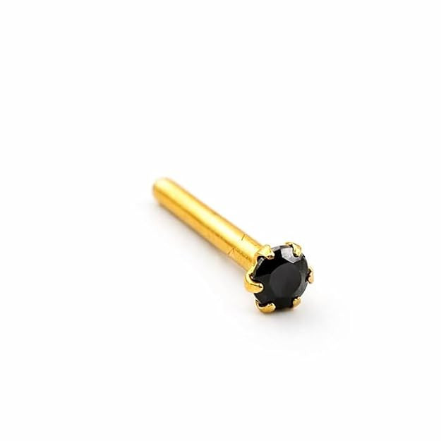 Shyam & Sons Luxe Spark Gold Plated White Stone Nose Stud for Women | Artificial Jewellery | Premium Copper Base | Lightweight Comfortable Daily Wear Traditional