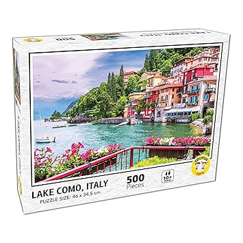 500 Piece Jigsaw Puzzle for Adults & Kids 10+ | Lake Como Italy Scenic Landscape Puzzle | Brain Games | Educational Puzzle Toy Gift | 46 x 34.5 cm After Assemble
