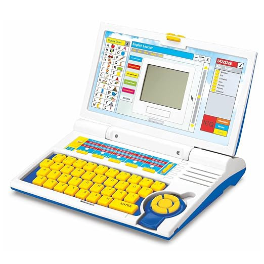 Urban Tots Kids Educational English Learning Laptop Toy with Keyboard & Mouse | Teaches Alphabets, Words, Numbers, Music & Games | Interactive Computer Learning Toy for Boys & Girls Age 3+