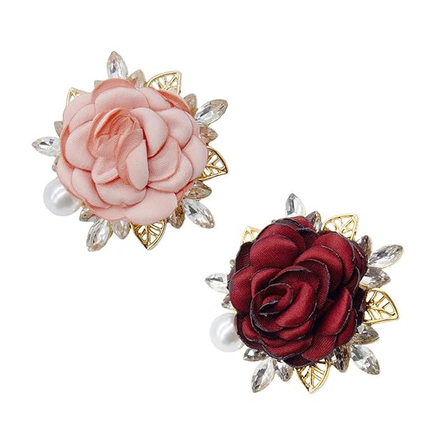 2PCS Brooch Pin for Women, Saree Pin for Women Latest, Flower Brooch for Dress, Suit, Wedding Jewellery Party & Daily Wear