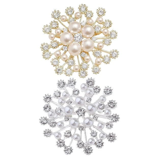 Brooch for women, Brooches For Women, Enamel Pin Brooch Pin, Crystal Pearl Brooch for Wedding Christmas Appreciation Gift