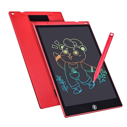 LCD Writing Tablet, 12 Inch LCD Coloring Drawing Tablet Doodle Board for Kids Learning Toys, Erasable Electronic eWriter Handwriting Sketch Pad, Christmas Birthday Gifts for 3 Age+ (Red)