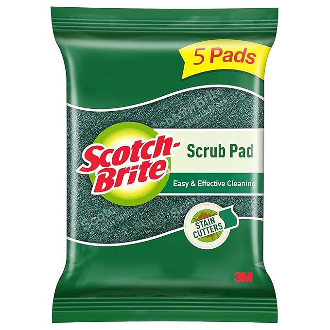 SE7EN Smart Scrubber - Multipurpose Kitchen Cleaning Scrub Pads for Utensils & Surfaces - Pack of 5