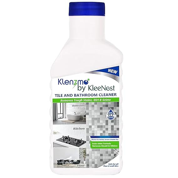 Klenzmo Tile & Bathroom Cleaner 850ml | Removes limescale, stains, soap scum & grime | Strong liquid for deep cleaning tiles, walls & floors | Leaves surfaces shiny & fresh.