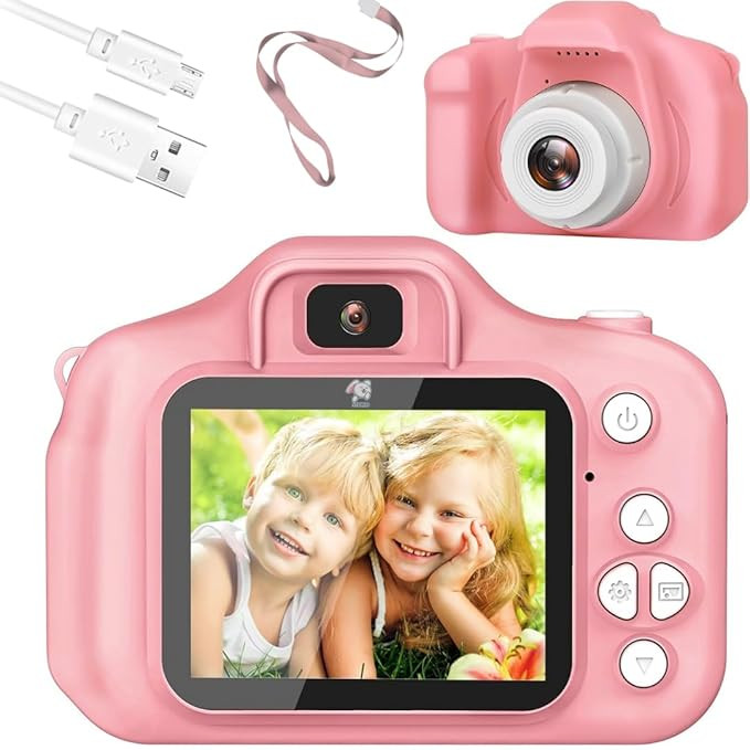 Storio Mini Camera for Kids 3.0MP Digital Camera, 1080P HD Video Recording, 2 Inch Screen, USB Rechargeable Kids Camera for Photo, Digicam Toy for Boys Girls 7-14 Years, Supports 32GB SD Card - Pink