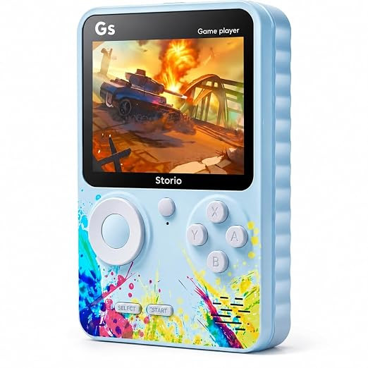 Storio G5 Handheld Game Console for Kids | Retro Gaming Device with 3.0 Inch HD Screen | 500 Built-in Classic Games | AV Output | Portable Video Game Player for Boys & Girls | Multicolour
