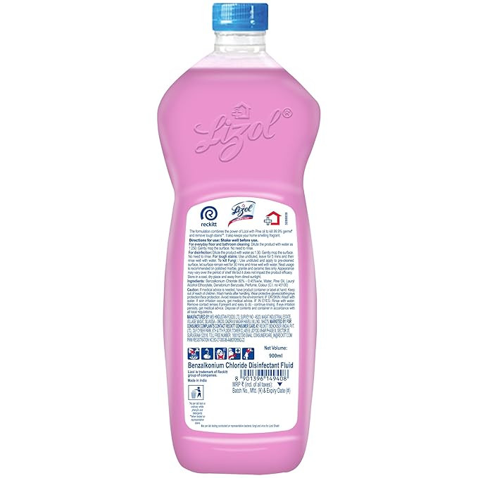Lizol Shakti 900ml - Rose Fresh Floor Cleaner| 2X Better Cleaning vs Phenyl |Kills 99.9% Germs| Removes Tough Stains | Suitable for All Floor Cleaner Mops