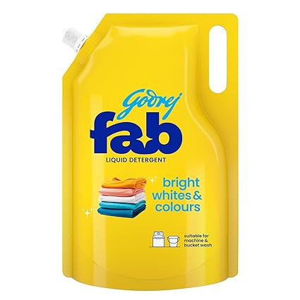 Godrej Fab Liquid Detergent Refill Pouch for Machine & Bucket Wash (800g)