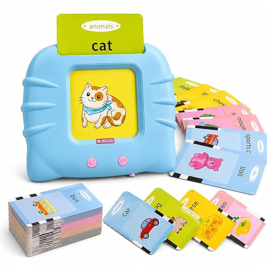 Storio Montessori Talking Flash Cards for Kids 2-5 Years | Rechargeable Educational Learning Toy for Toddlers | Cognitive Language Skills Builder for Boys & Girls | Sound Flashcard Device for Babies