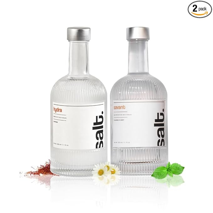 Salt. Oral Care Refresh & Revive Mouthwash Combo | Hydra & Savant Mouthwash Alcohol-Free Oral Rinse | Fights Sensitivity, Plaque & Cavities | Enriched with Pomegranate, Sage & Ginseng Extracts | 330ml Each
